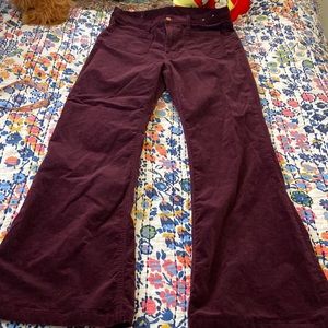 High rise velvet flare